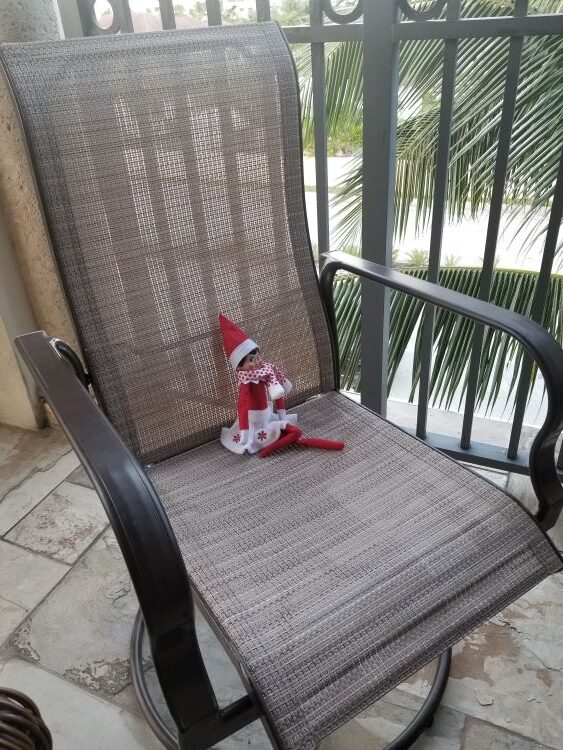 Elf on shelf chilling